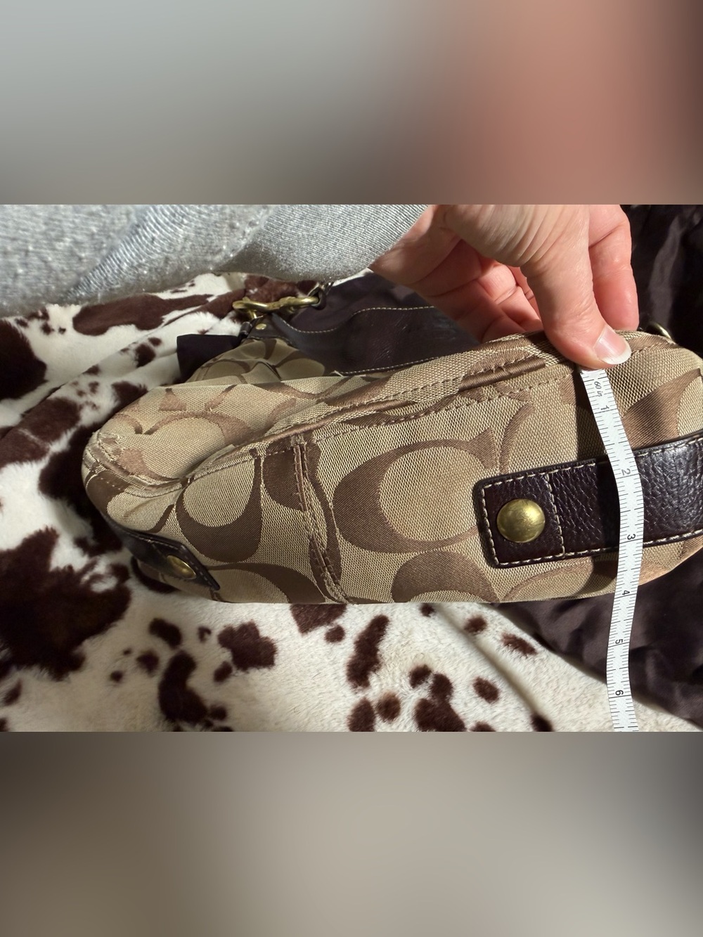Tan and brown signature vintage coach bag - Picture 6 of 12